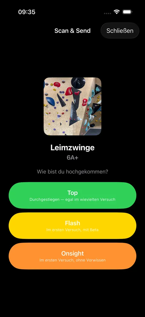 Scan & Send: Stil wählen nach dem QR-Scan