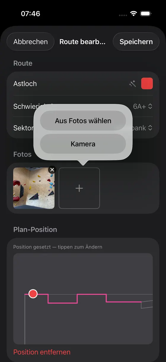 Route direkt in der App anlegen und bearbeiten