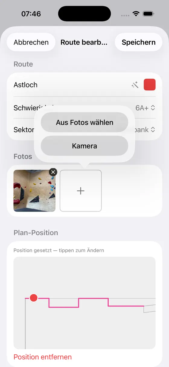 Route direkt in der App anlegen und bearbeiten